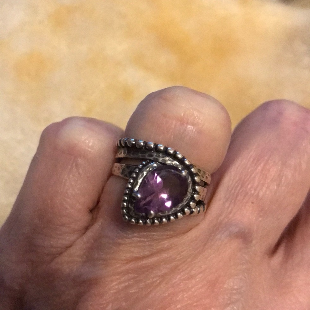 Amethyst and Sterling Paz ring. QVC NEW